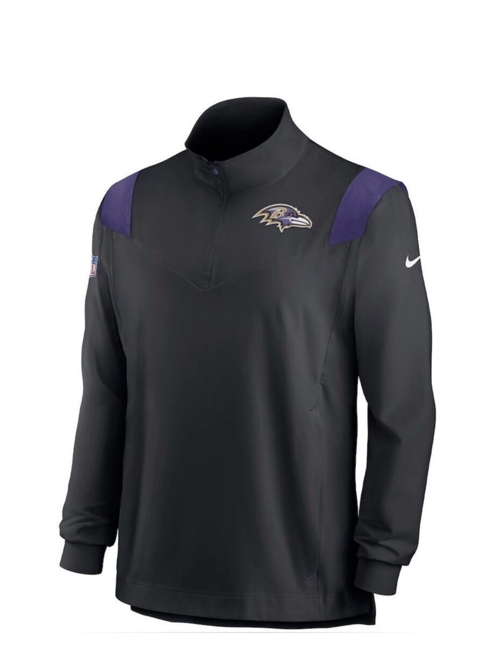 Nike NFL Baltimore Ravens 3/4 Zip Pullover Jacket | Men's XL | Black & Purple